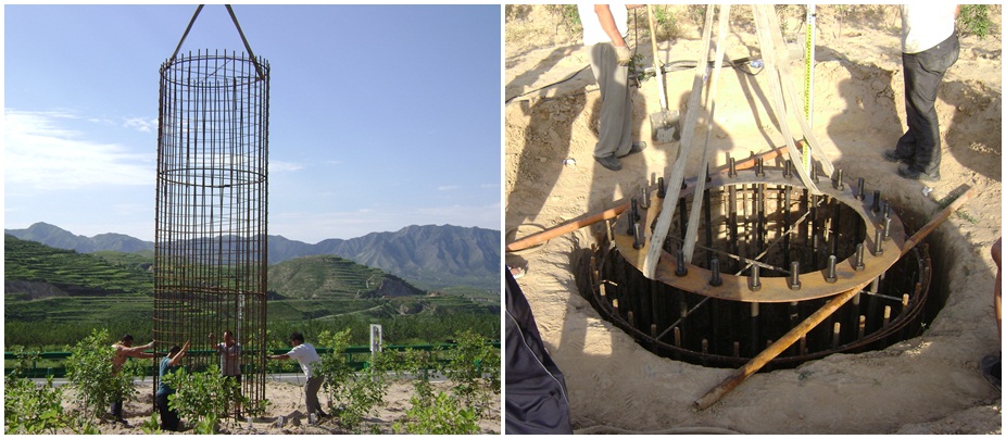 安放鋼筋圍籠 安放鋼筋圍籠